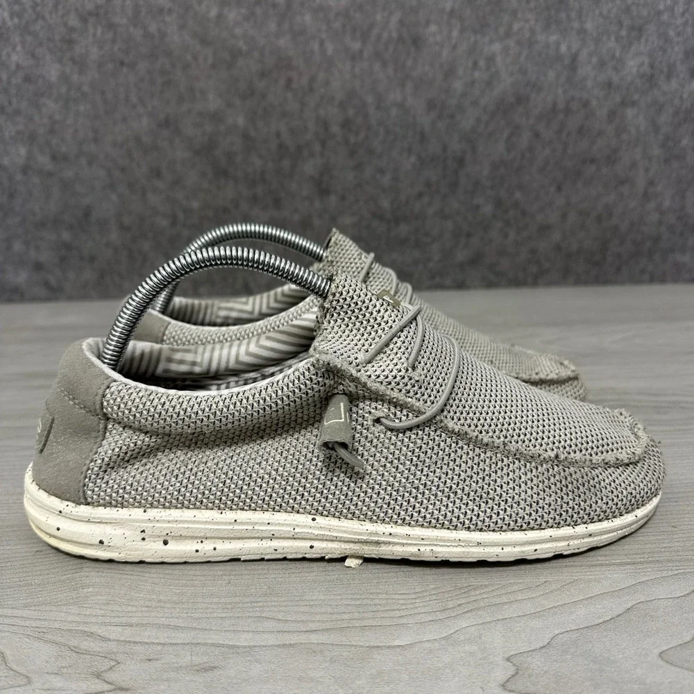 Hey Dude Wally Sox Mens Size 9 Gray Slip On Loafers Lightweight Comfort Casual‎